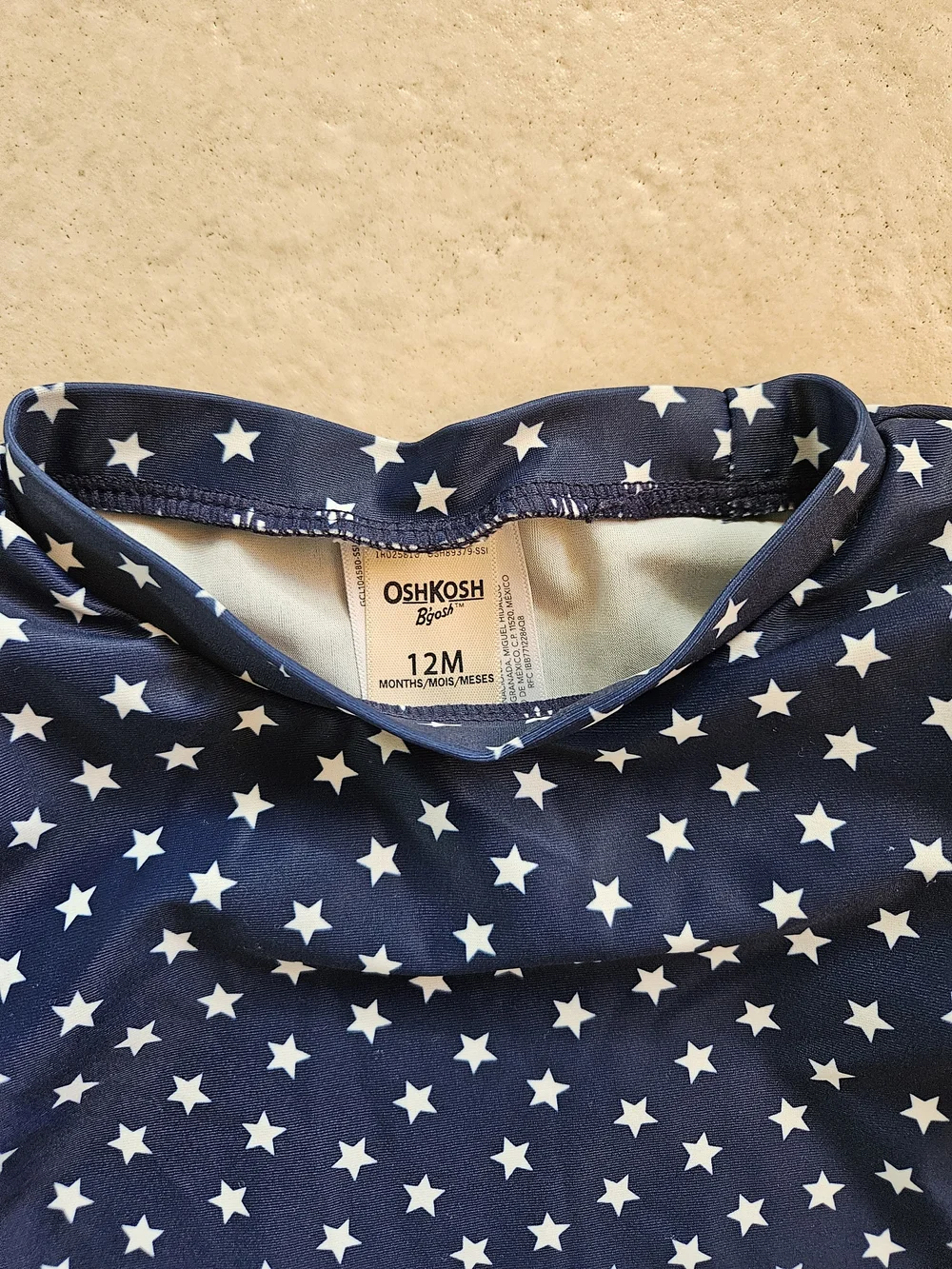 OshKosh B'gosh Navy & White Star Rash Guard Bikini Set with Red Accent Bows